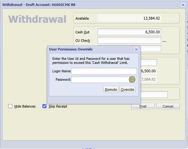 COR-109 Teller Override-1