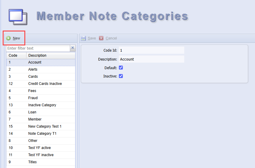 Member Note Category