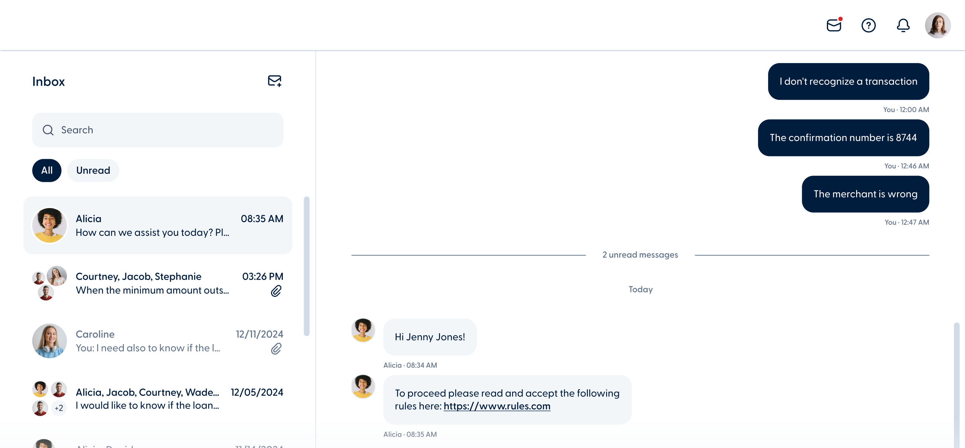 You - Enhanced Messages experience - web