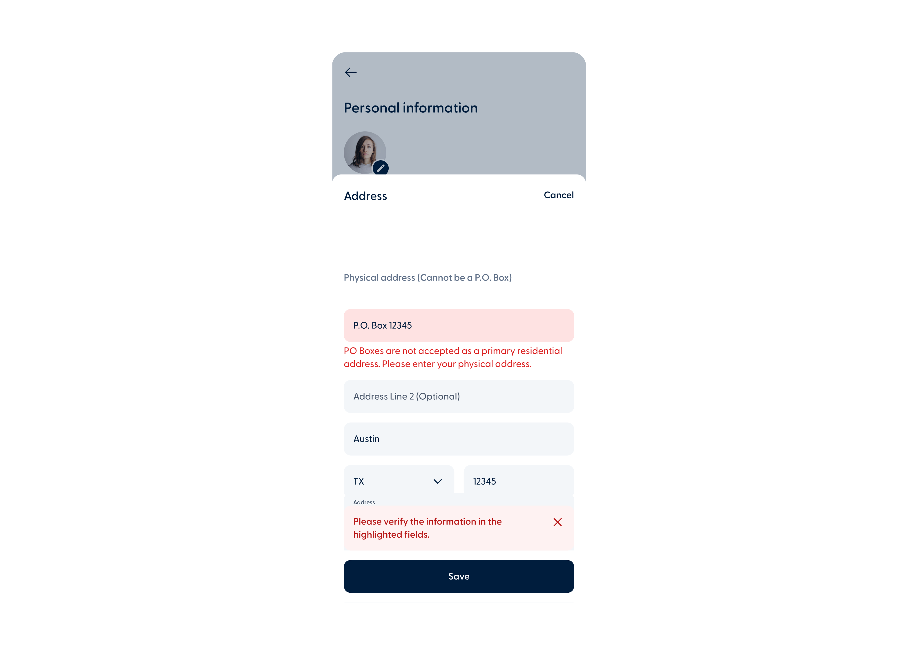 You - Improved address entry - mobile