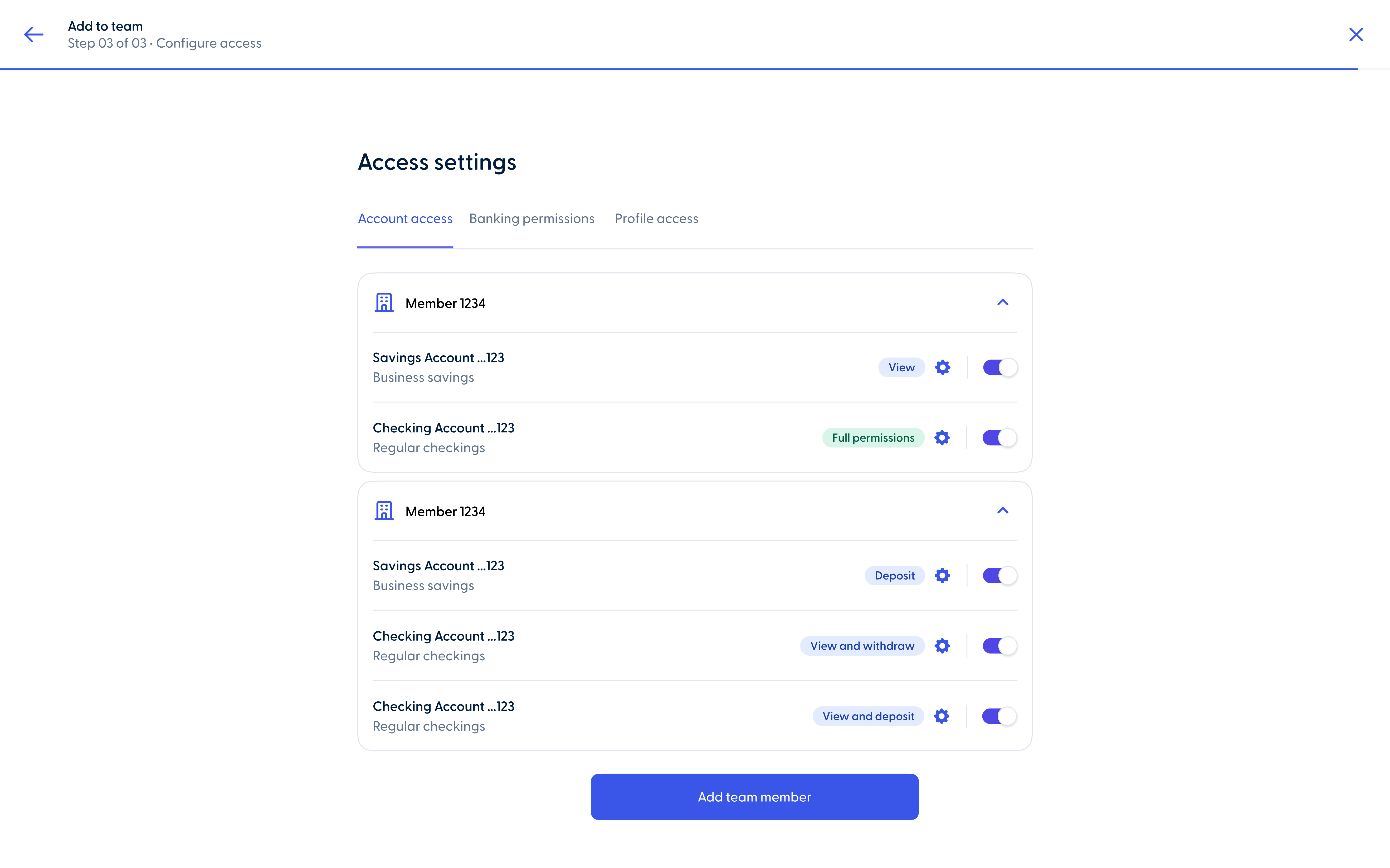 Biz New account permission labels in Business Teams