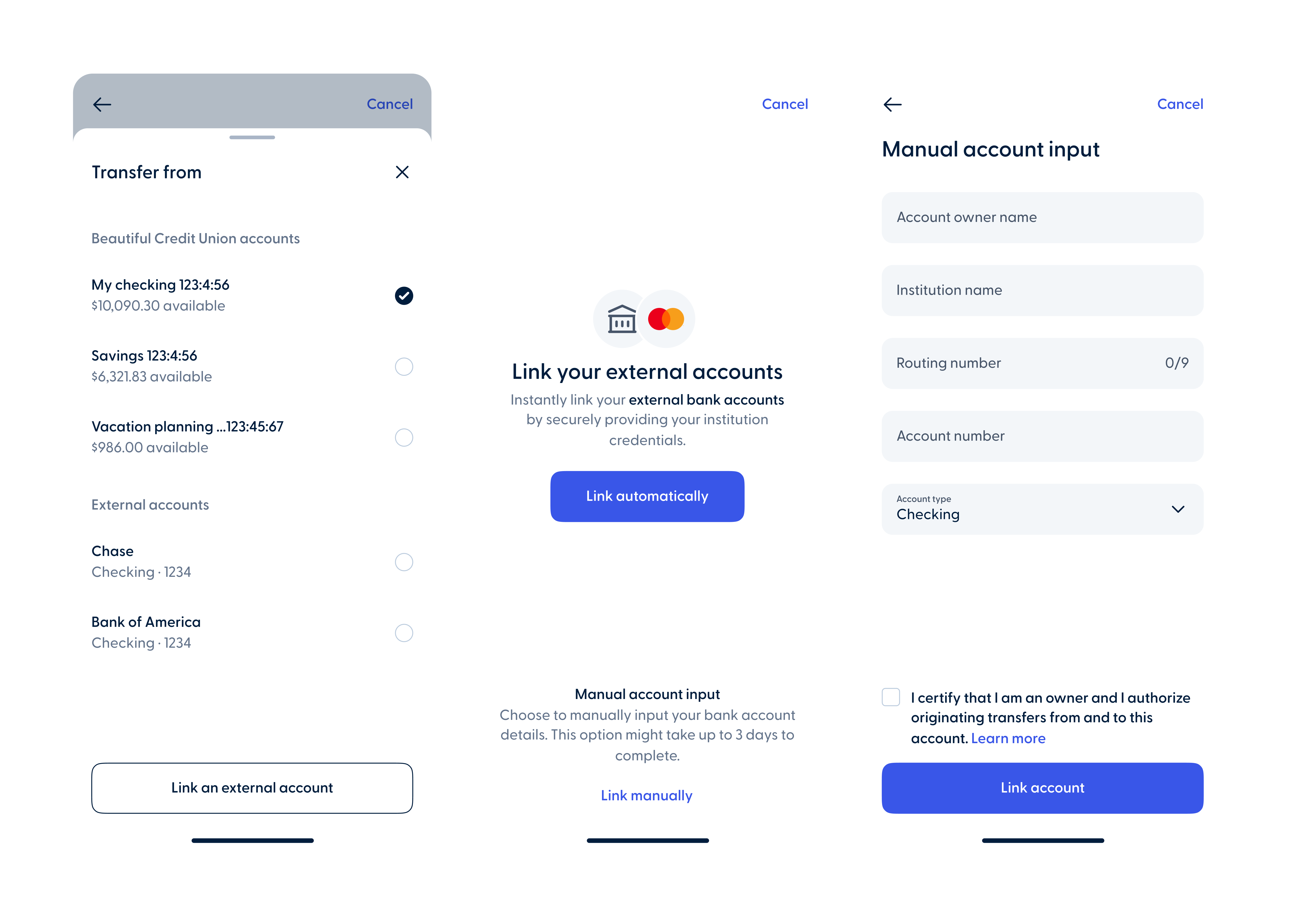Link Improved instant external account linking process 