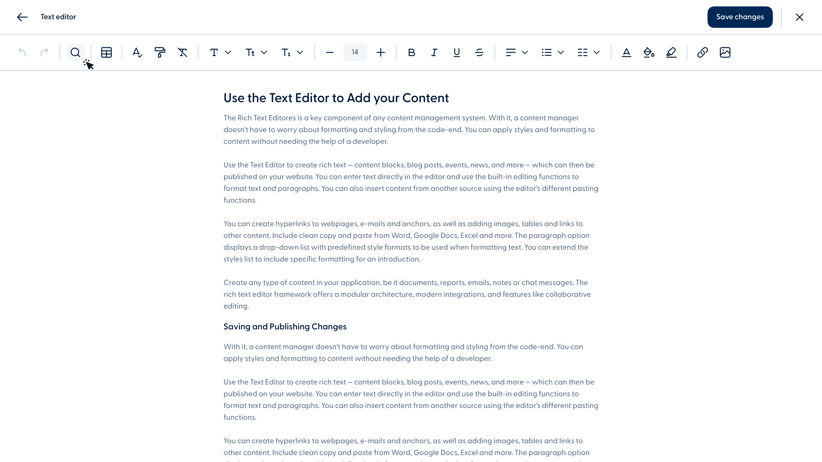 Web - Rich text editor