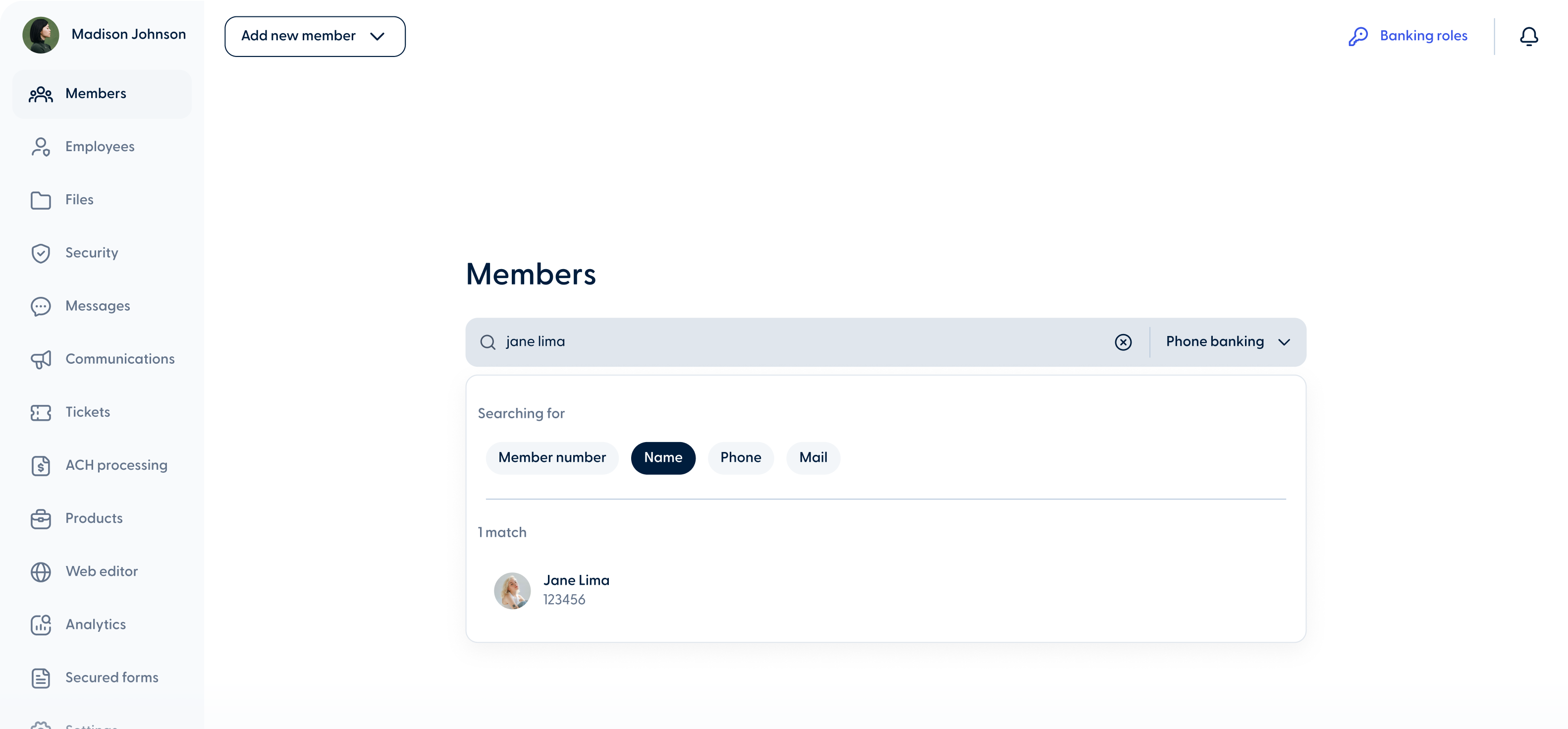 Magic Enhanced member search in Phone Banking