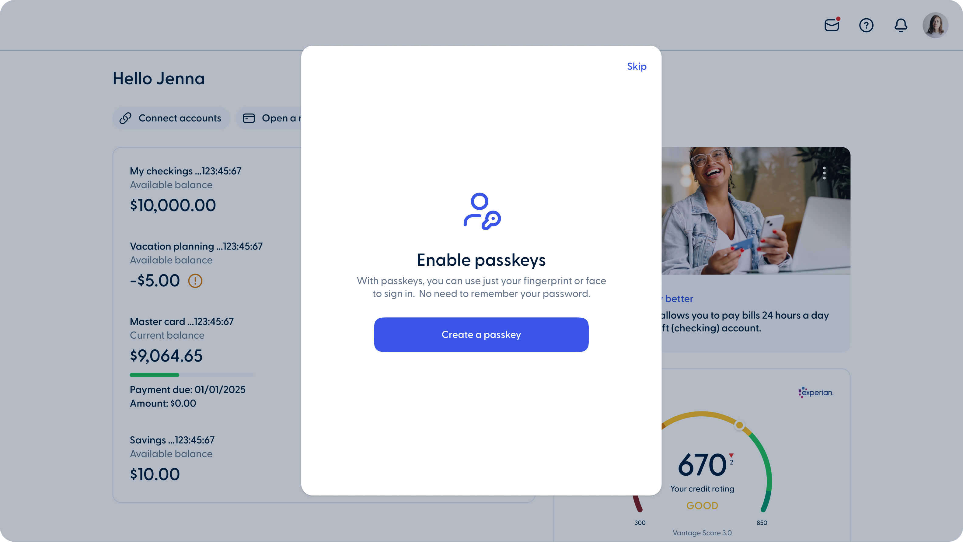 You New passkey authentication desktop 1