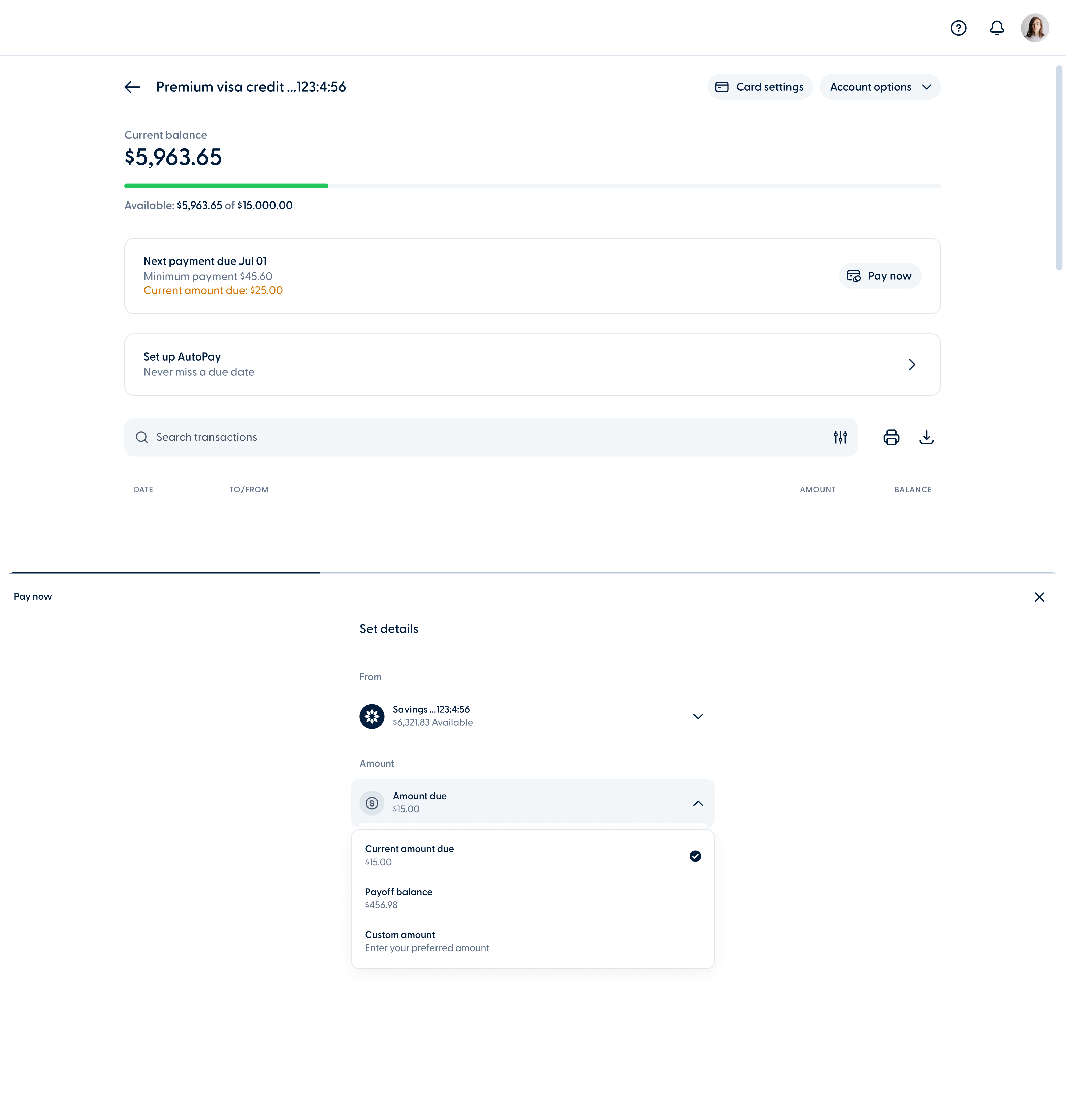 You - Updated label for the remaining balance after partial payments