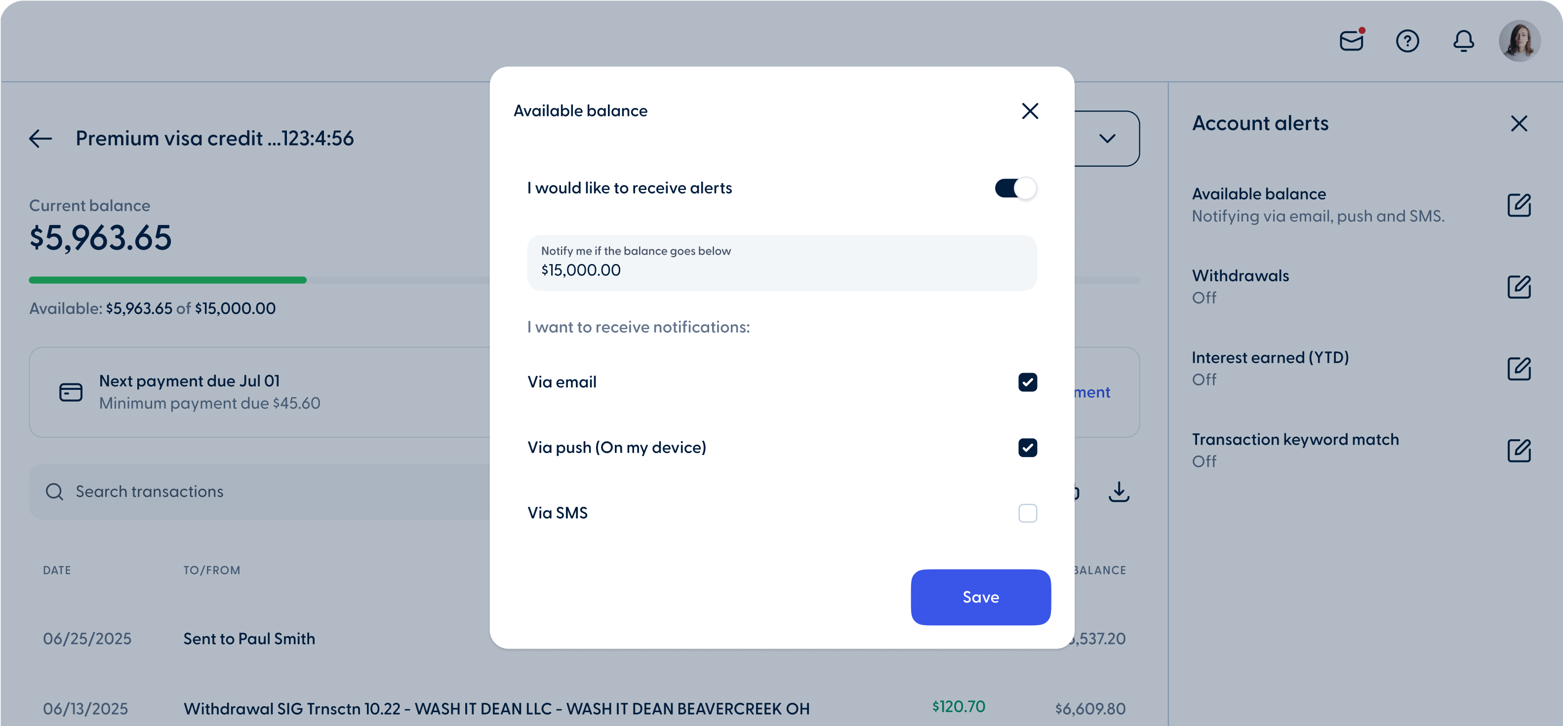 Updated “Notification Settings” design 3