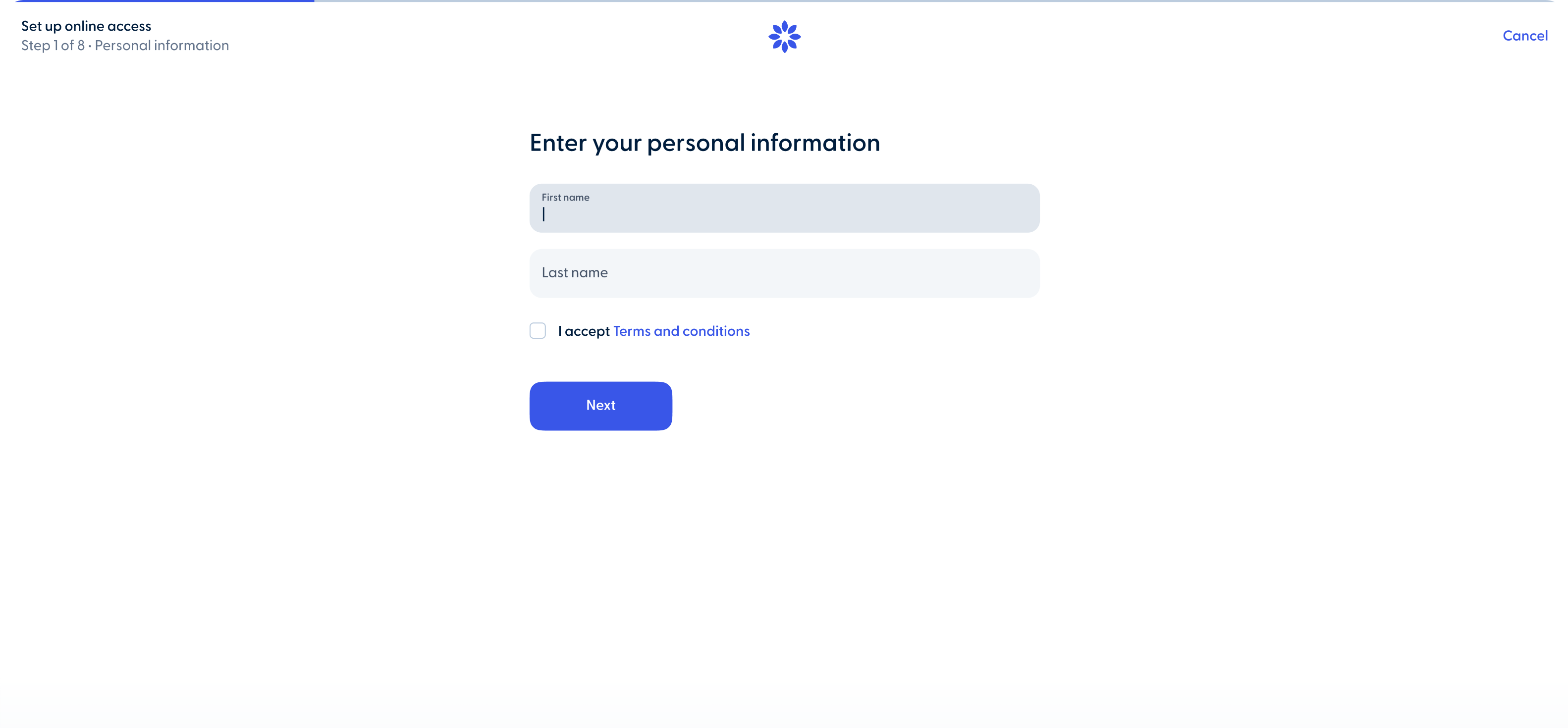 Improved signup process