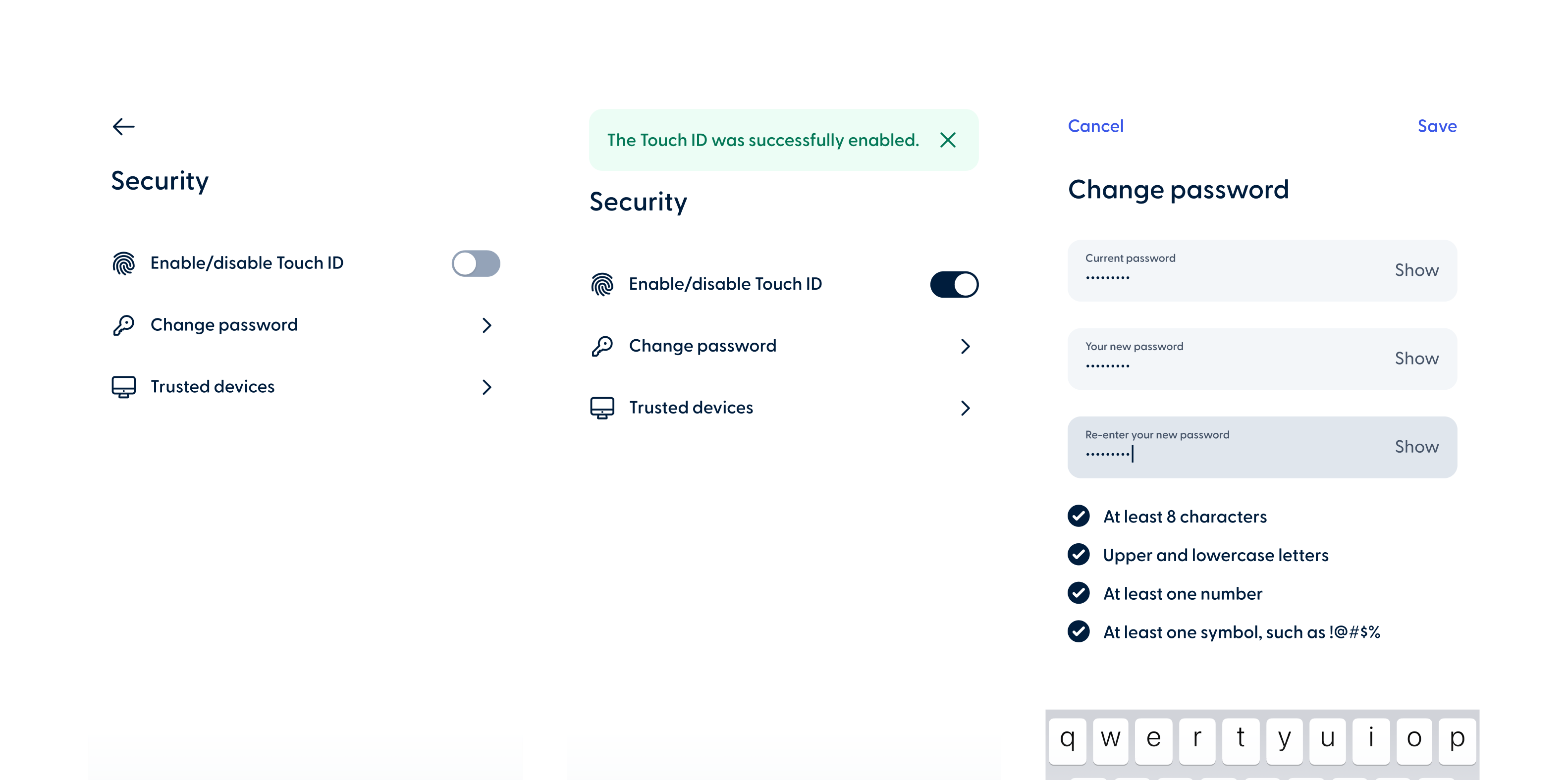 Updated design for the “Security” module