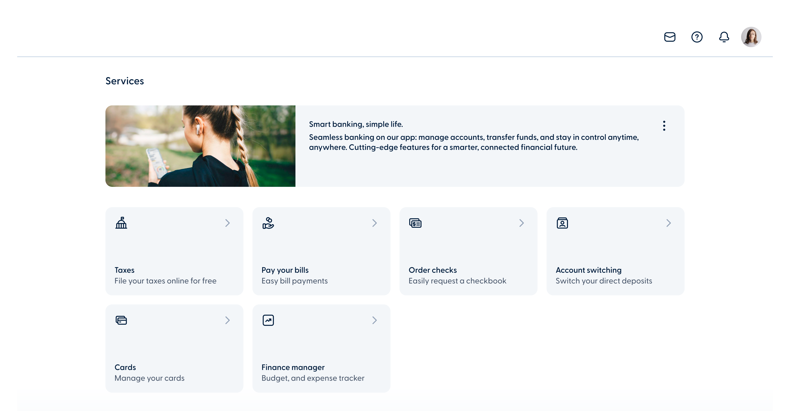 Updated services section design - Desktop