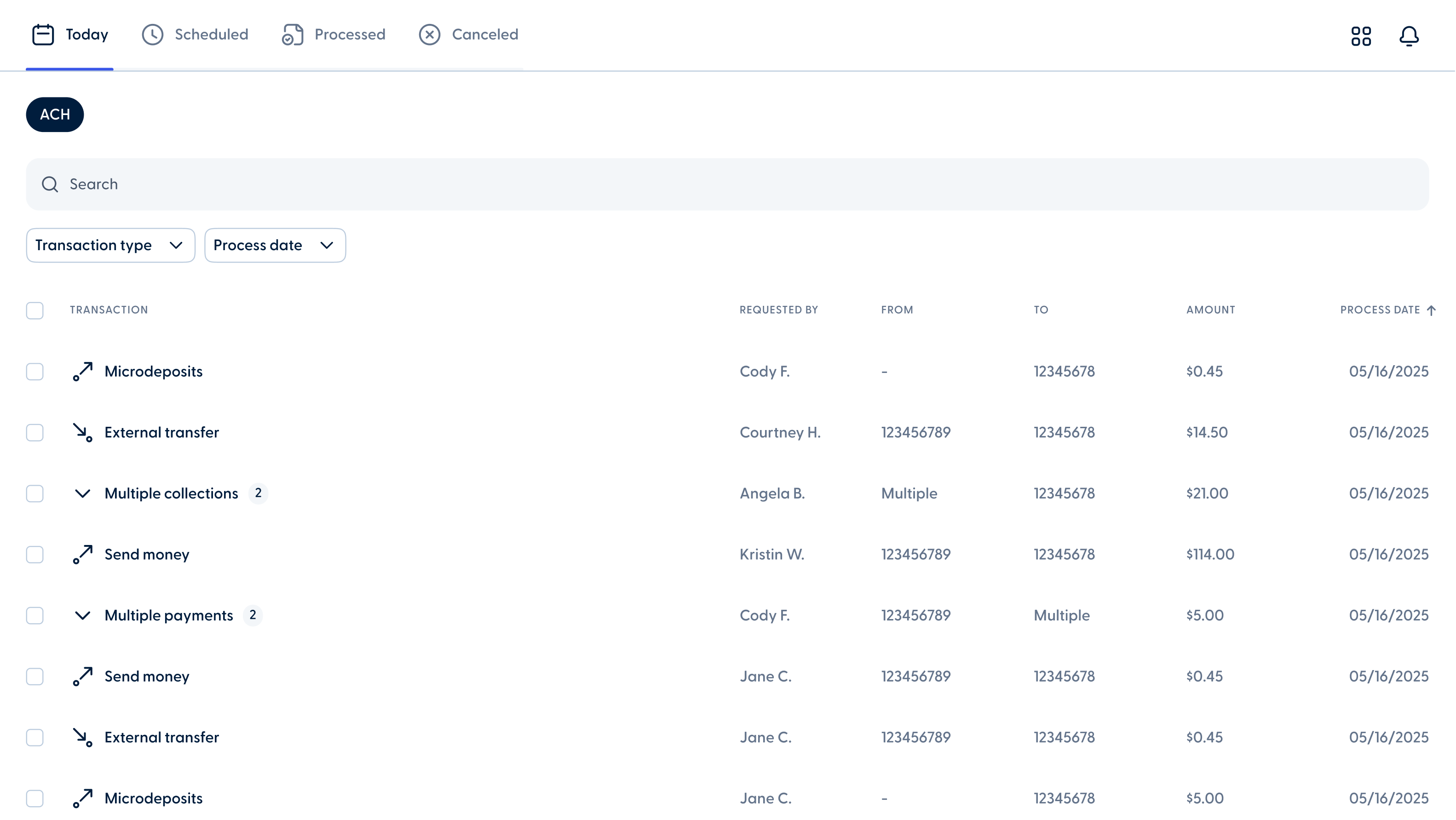ACH Processing enhancement