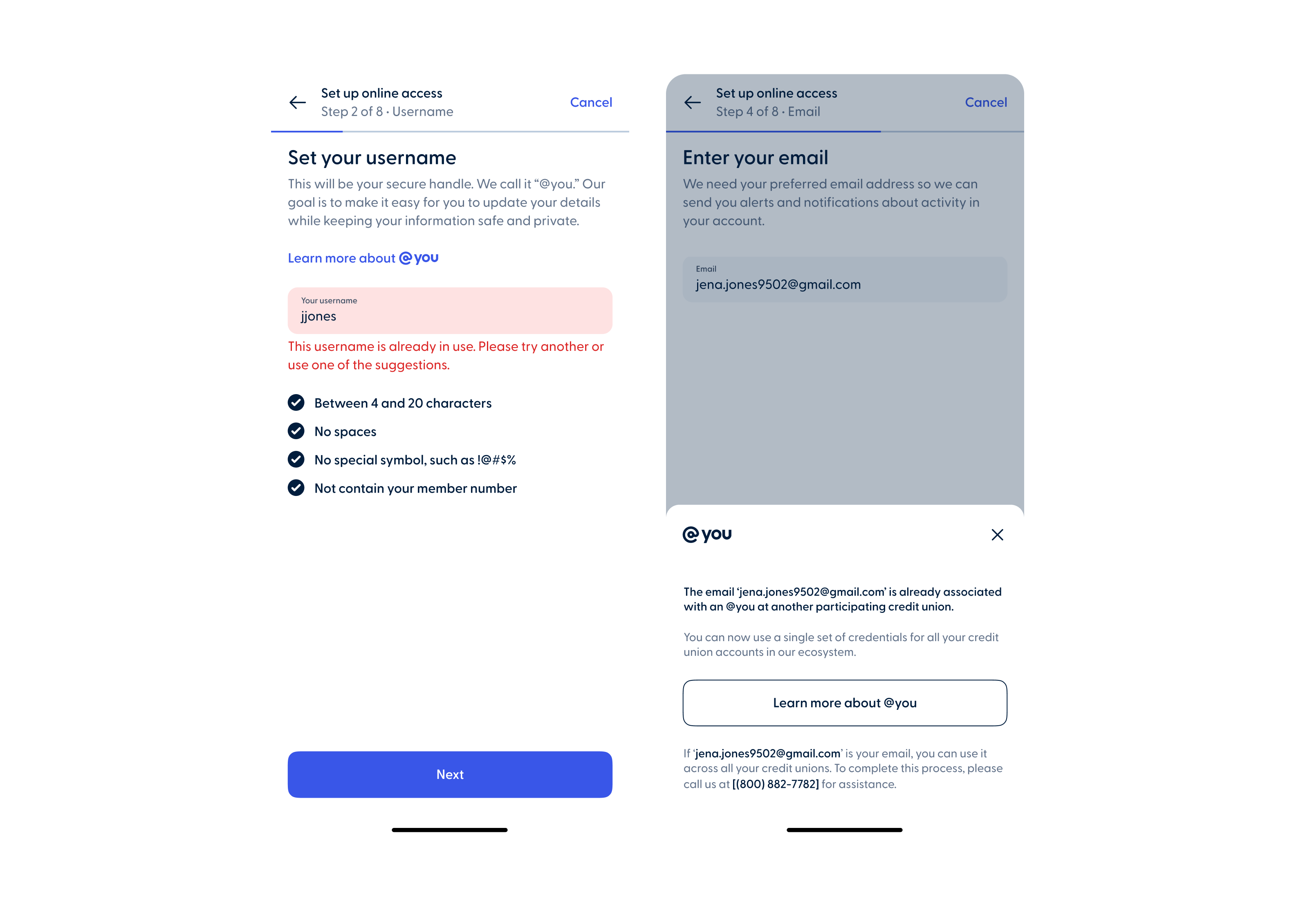 Updated message for a @you registered - Mobile